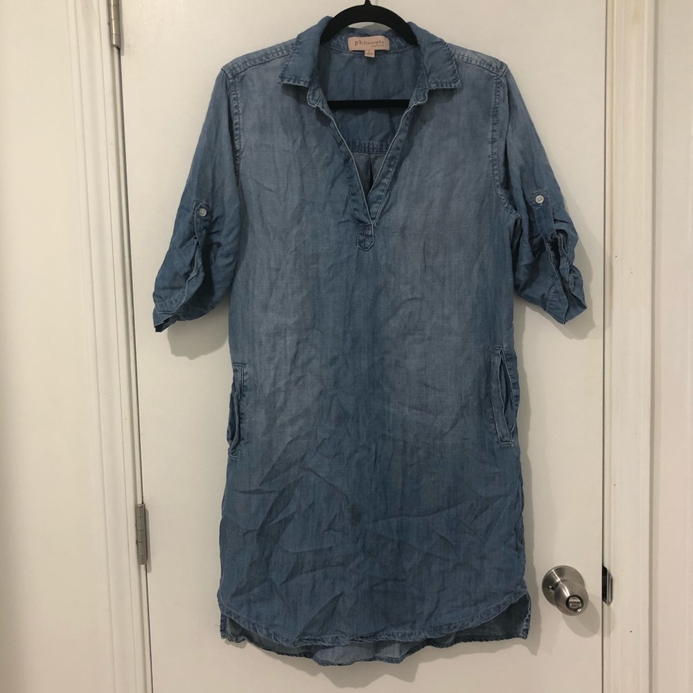 Philosophy Tunic Top Dress Denim Color L